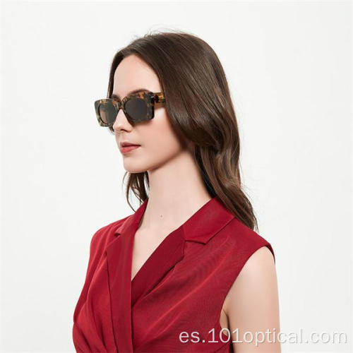 Gafas de sol de mujer rectangulares de acetato de moda